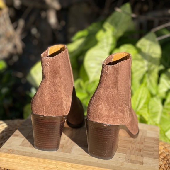 RAG & BONE Razor Brown suede pointed toe Block heel chelsea boot women size 37 - Picture 3 of 6
